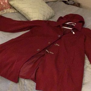 London fog hooded rain coat